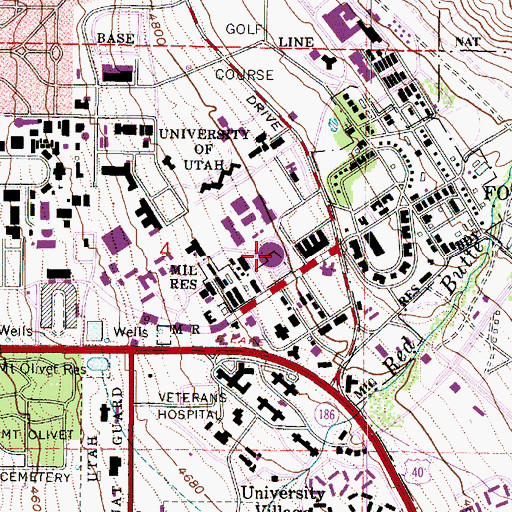 Topographic Map of Jon M Huntsman Center, UT