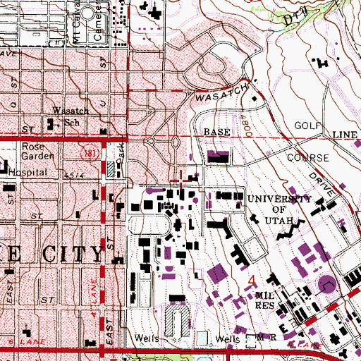 Topographic Map of Kennecott Building, UT