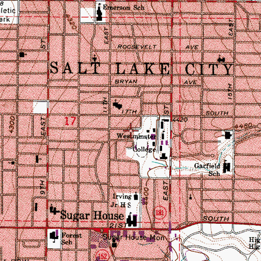 Topographic Map of Kim T Adamson Alumni House, UT