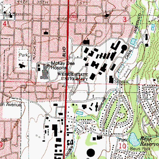 Topographic Map of Kimball Visual Arts Center, UT