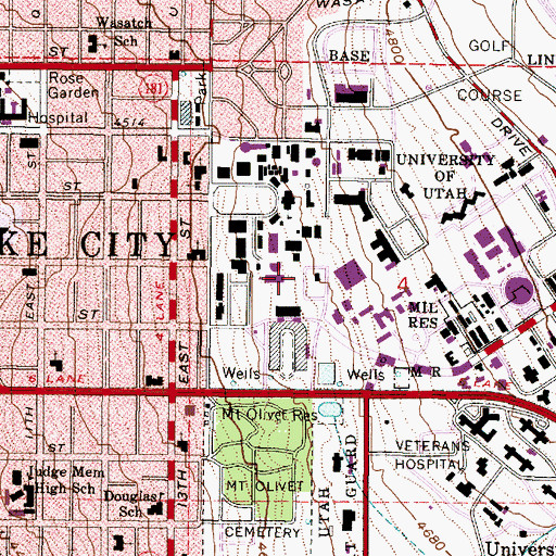 Topographic Map of Marriott Center for Dance, UT