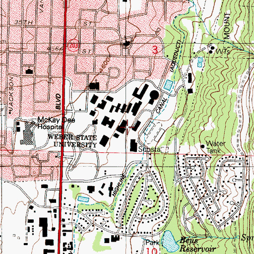 Topographic Map of Marriott Health Building, UT