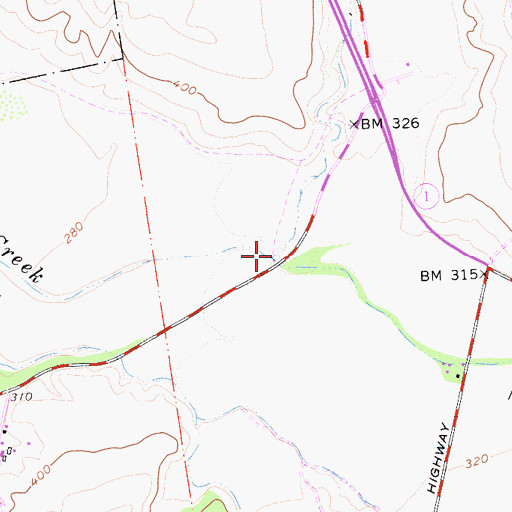 Topographic Map of Harris Canyon, CA