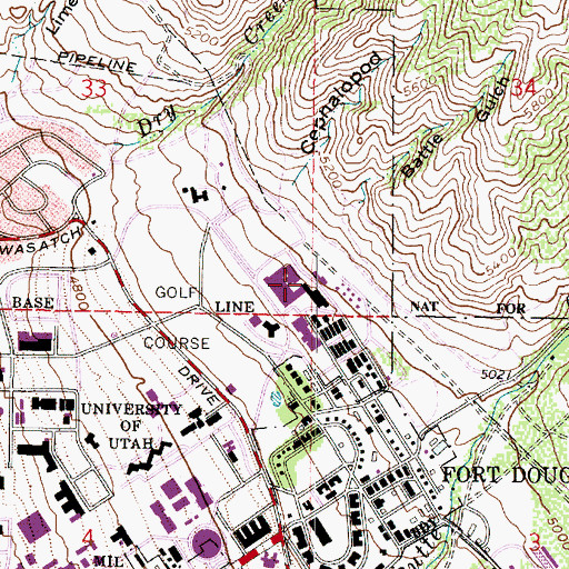 Topographic Map of Maxwell Wintrobe Research Building, UT