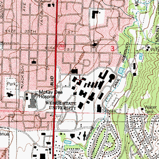 Topographic Map of McCay Education Building, UT