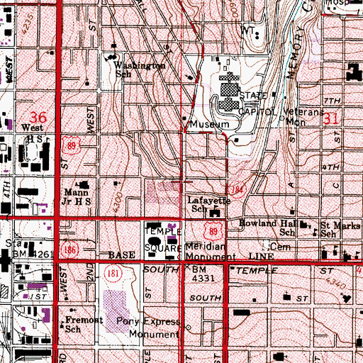 Topographic Map of McCune Mansion, UT