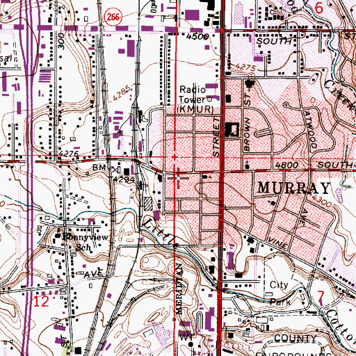Topographic Map of Murray City Fire Department Station 81, UT