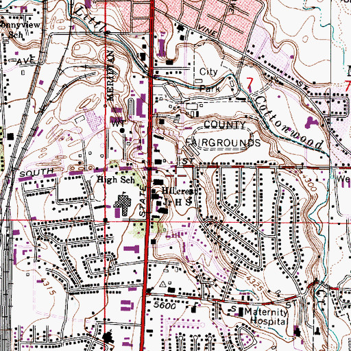 Topographic Map of Murray City Public Library, UT