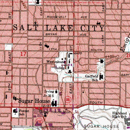 Topographic Map of Nightingale Hall, UT