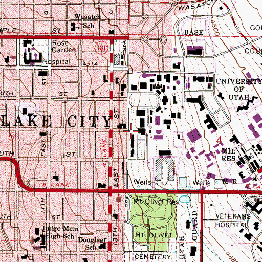 Topographic Map of Pioneer Memorial Theatre, UT