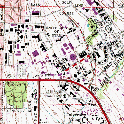 Topographic Map of Randall Turpin University Services Building, UT
