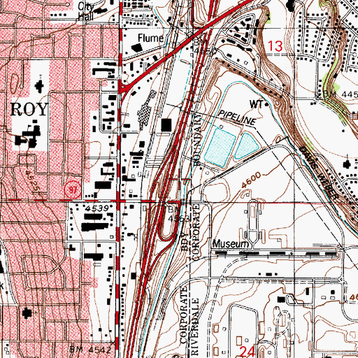 Topographic Map of Roy Heritage Museum, UT