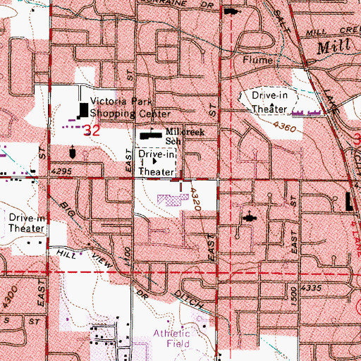 Topographic Map of Saint Marks Hospital Library, UT