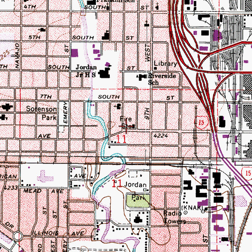 Topographic Map of Salt Lake City Fire Station Number 6, UT