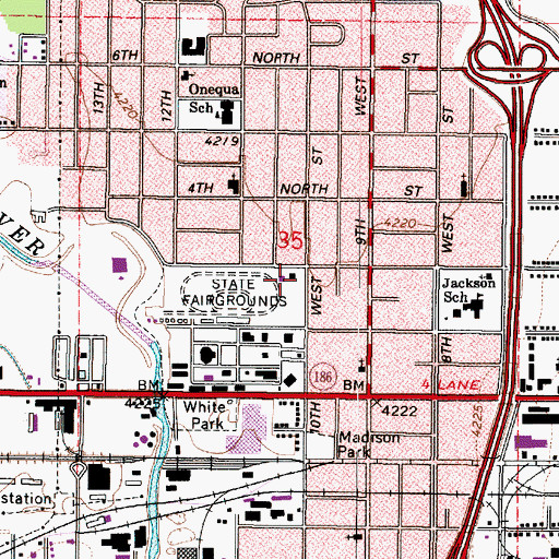 Topographic Map of Salt Lake City Fire Station Number 7, UT