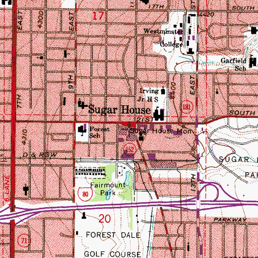 Topographic Map of Sprague Library, UT