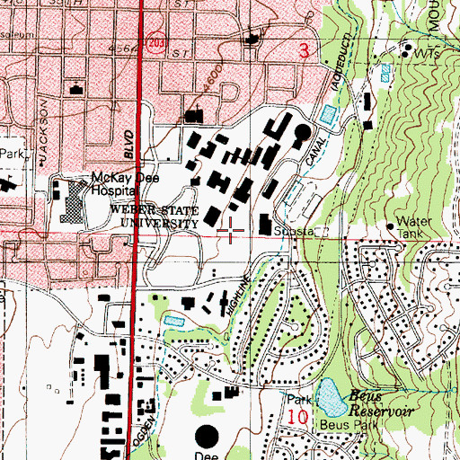 Topographic Map of Stromberg Health and Physical Education Center, UT