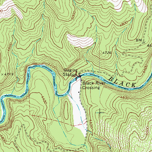 Topographic Map of Black River Crossing, AZ
