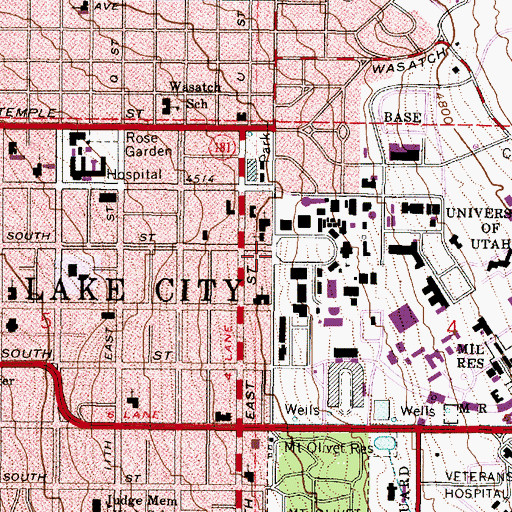 Topographic Map of University of Utah Child Care Coordinating Services, UT