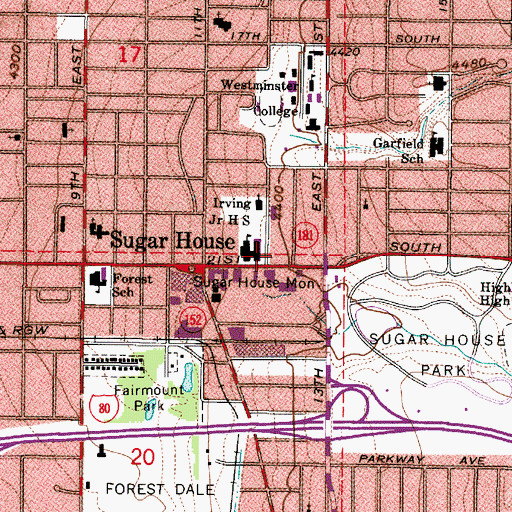 Topographic Map of Utah State University Department of Nutrition and Food Services, UT