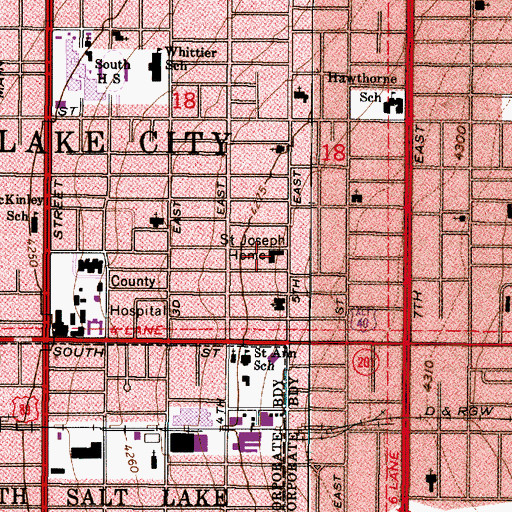 Topographic Map of Christus Saint Joseph Villa Christus Marian Center, UT