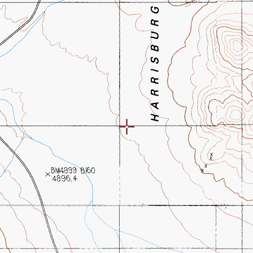 Topographic Map of Harrisburg Flats, CA