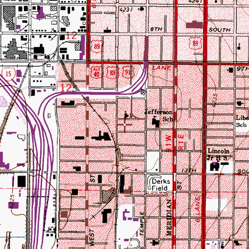 Topographic Map of Foursquare Church, UT
