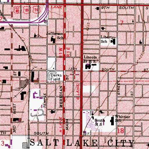 Topographic Map of Free Wesleyan Church of Tonga in Utah, UT