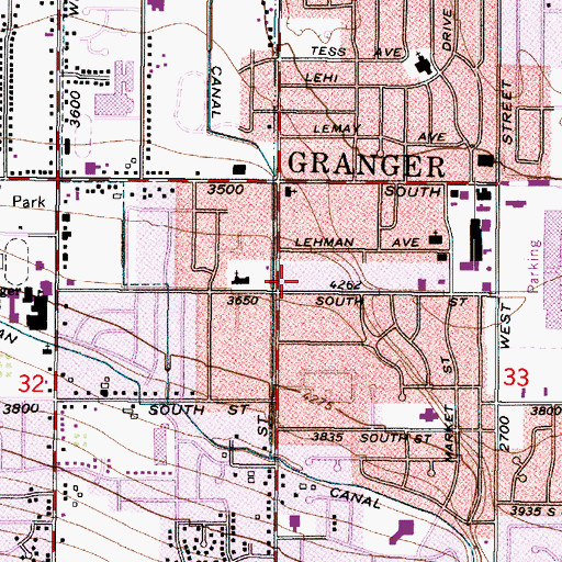 Topographic Map of Kingdom Hall of Jehovahs Witnesses of West Valley, UT