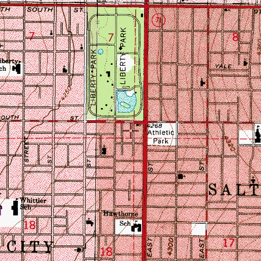 Topographic Map of Liberty Park Foursquare Church, UT