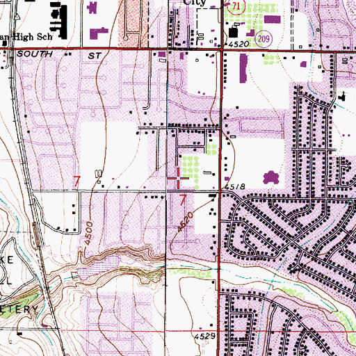 Topographic Map of Salt Lake City Christian Academy, UT
