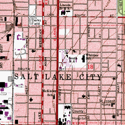 Topographic Map of Salt Lake Community College - South City Campus, UT