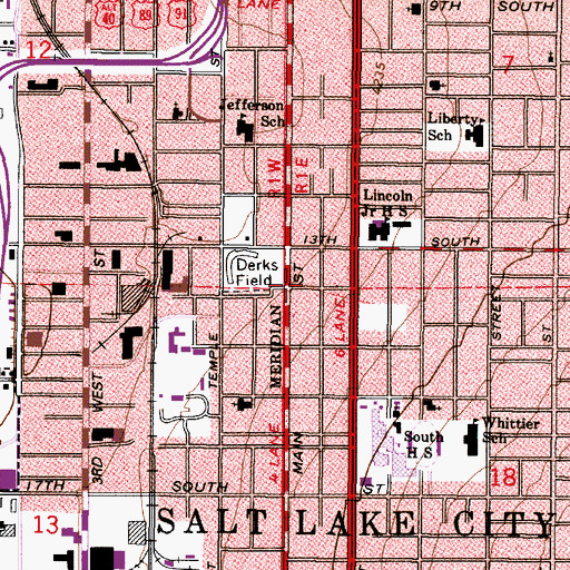 Topographic Map of Salt Lake Elementary School, UT