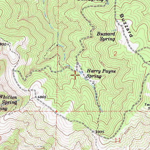 Topographic Map of Harry Payne Spring, CA