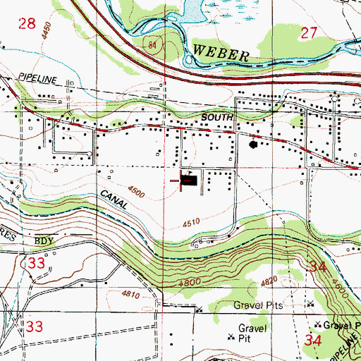 Topographic Map of South Weber Elementary School, UT