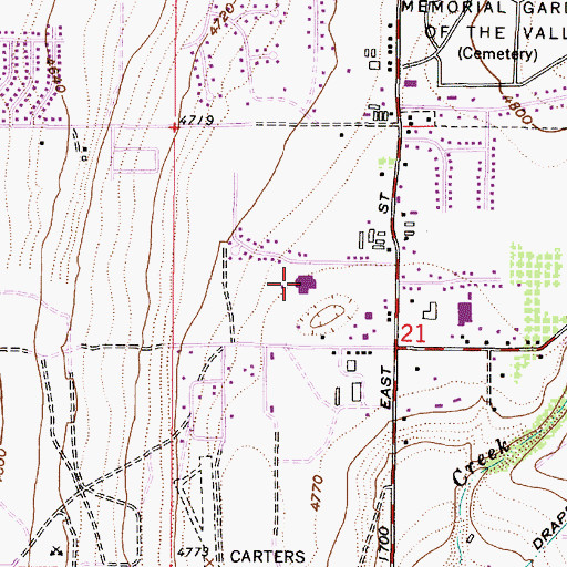 Topographic Map of Sunrise Elementary School, UT