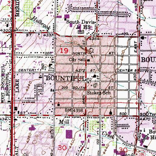 Topographic Map of University of Utah at Bountiful, UT