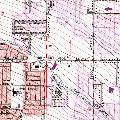 Topographic Map of Valley Christian School, UT