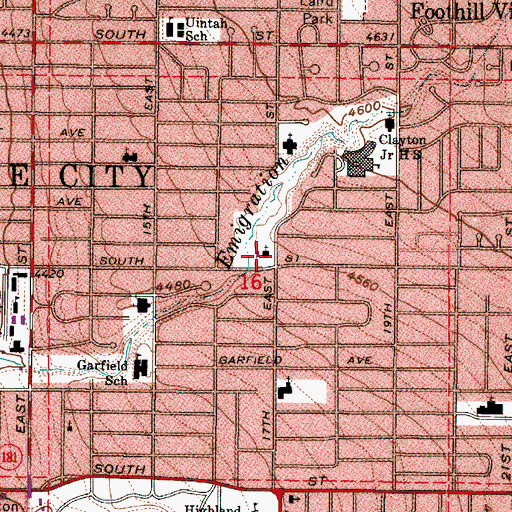 Topographic Map of Wasatch Presbyterian Church Preschool, UT