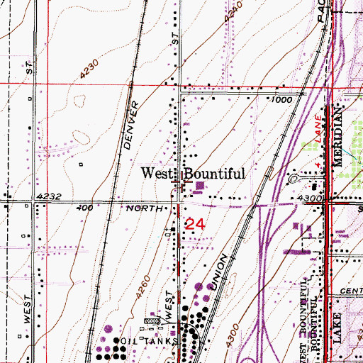 Topographic Map of West Bountiful Elementary School, UT