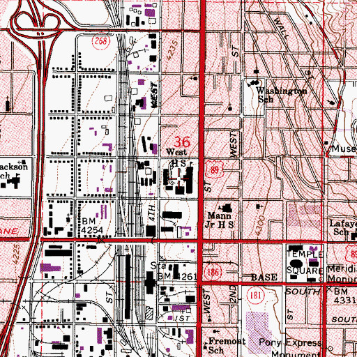 Topographic Map of West High School, UT