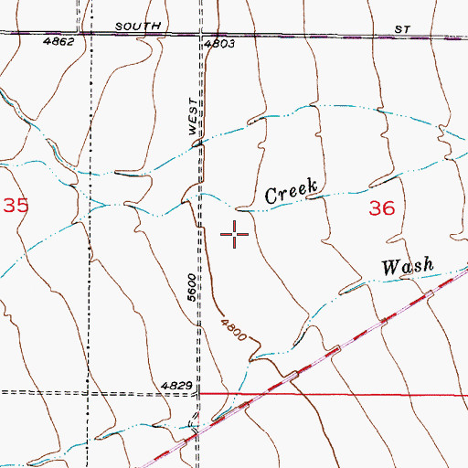 Topographic Map of West Hills Middle School, UT