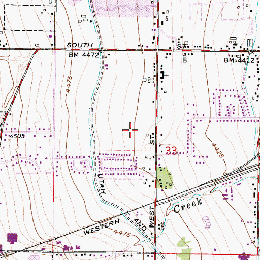 Topographic Map of West Jordan High School, UT