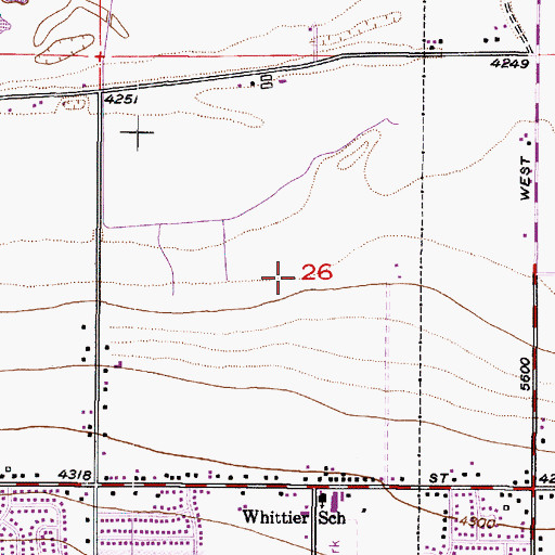 Topographic Map of West Valley Elementary School, UT