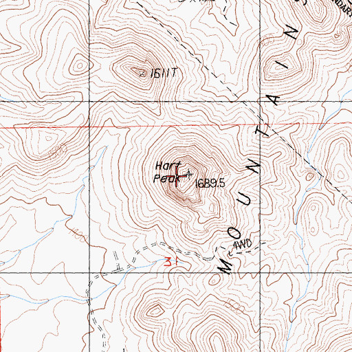 Topographic Map of Hart Peak, CA