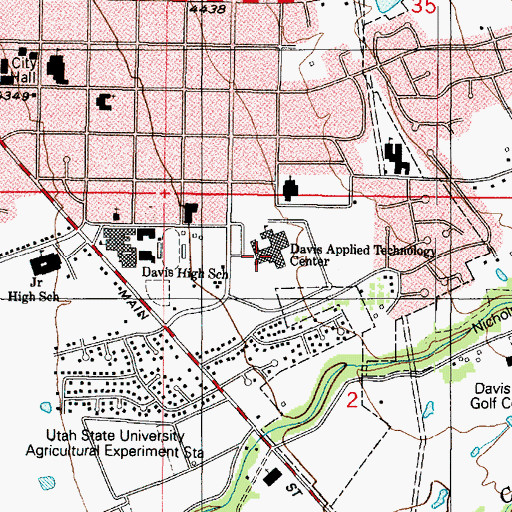 Topographic Map of Davis Applied Technology College, UT