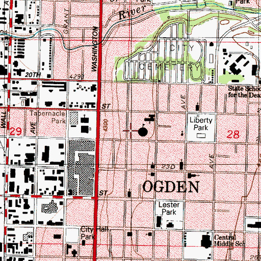 Topographic Map of Dee Elementary School, UT
