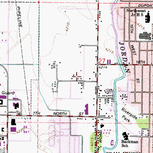 Topographic Map of Escalante Elementary School, UT