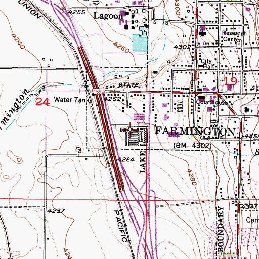 Topographic Map of Farmington Junior High School, UT