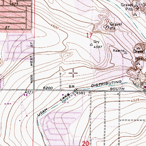 Topographic Map of Fox Hills Elementary School, UT